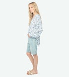 Tamela Blouse - Printed viscose tunic with long balloon sleeves and lace-up neckline.