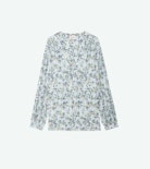 Tamela Blouse - Printed viscose tunic with long balloon sleeves and lace-up neckline.