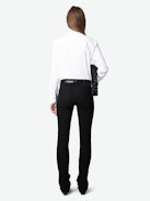 Thelma Shirt - Poplin women's western top with long sleeves, contrasting topstitching, and button fastening.