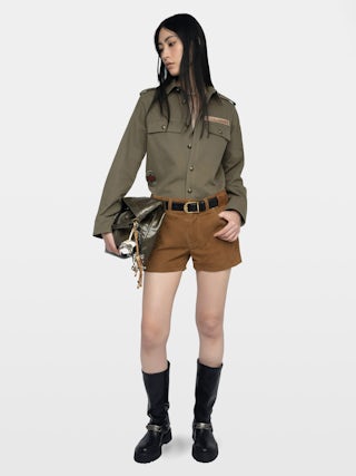 Overshirt Taskam - Military-inspired cotton canvas overshirt.