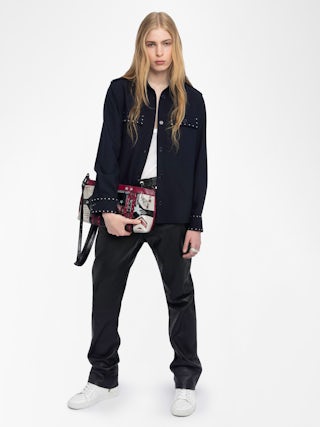 Overshirt Taskam - Tailored overshirt with rhinestones.