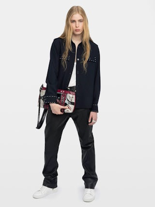 Overshirt Taskam - Tailored overshirt with rhinestones.