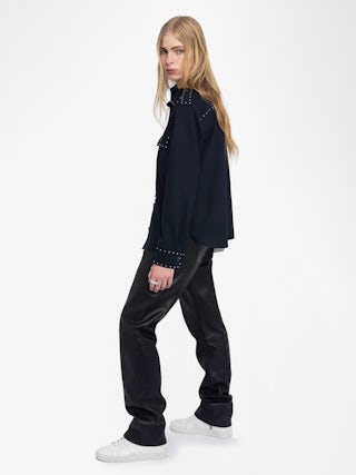 Overshirt Taskam - Tailored overshirt with rhinestones.