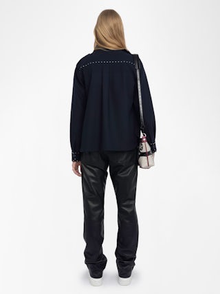 Overshirt Taskam - Tailored overshirt with rhinestones.