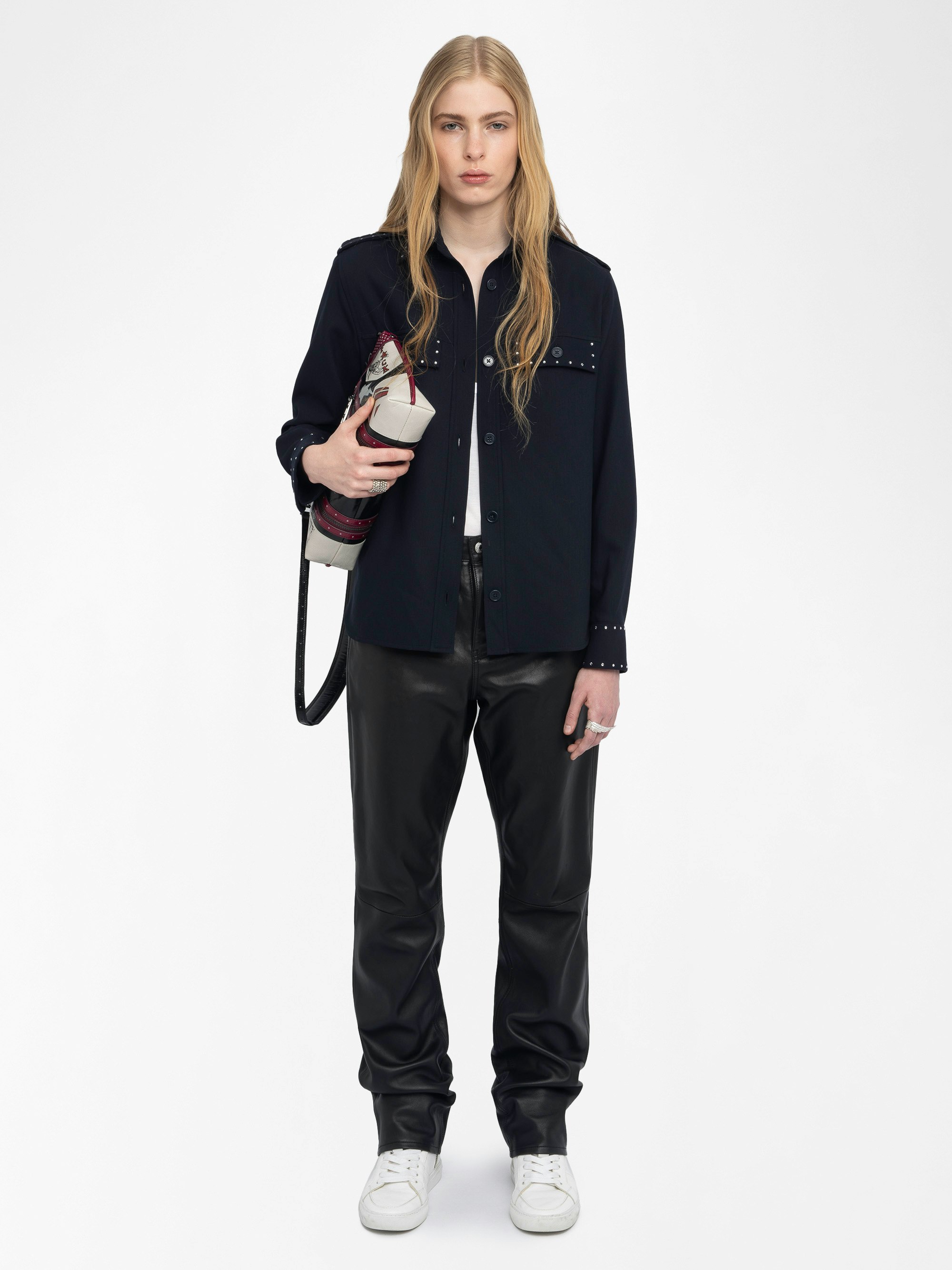 Taskam Overshirt - Tailored overshirt with rhinestones.
