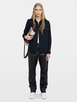 Taskam Overshirt - Tailored overshirt with rhinestones.