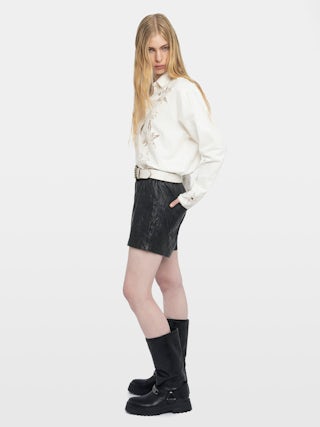 Morning Shirt - Loose-fitting cotton and linen shirt with embroidery.