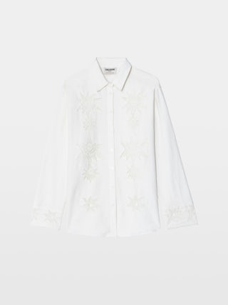 Morning Shirt - Loose-fitting cotton and linen shirt with embroidery.