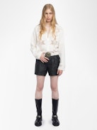 Camicia Morning - Camicia ampia in cotone e lino con ricamo.