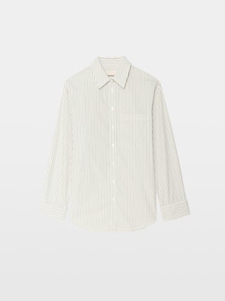 Chemise Morning - Chemise ample en popeline rayée avec imprimé dos.