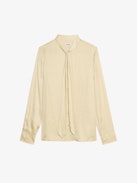 Camicia Tulba Satin - Camicia in raso con collo lavallière, ali di strass sul retro e chiusura con bottoni.