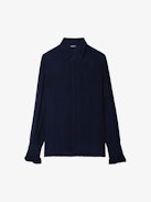 Thely Shirt - Viscose shirt with long sleeves, button fastening and wing embroidery with exclusive French lace on the back.