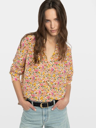 Tink Shirt - Printed viscose tunic with long sleeves and neckline.