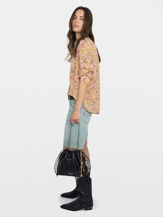 Tink Shirt - Printed viscose tunic with long sleeves and neckline.