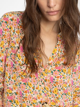 Chemise Tink - Tunique en viscose imprimée, manches longues et décolleté.