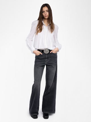 Camisa Timz - Camisa de algodón, manga larga y bordado de alas en la espalda.