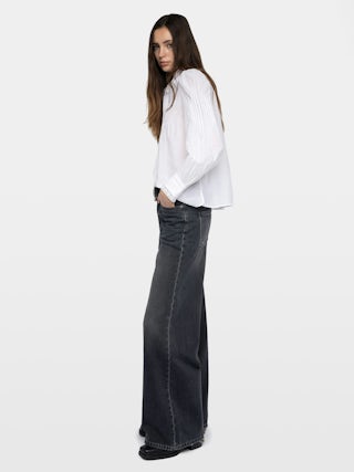 Shirt Timz - Cotton shirt with long sleeves and wings embroidery at back.