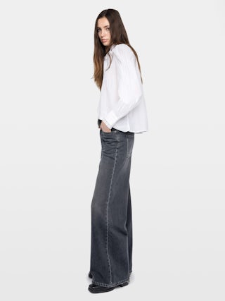 Camicia Timz - Camicia in cotone, maniche lunghe e ricamo di ali sul retro.