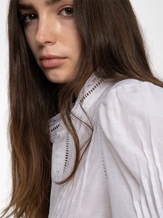 Camisa Timz - Camisa de algodón, manga larga y bordado de alas en la espalda.