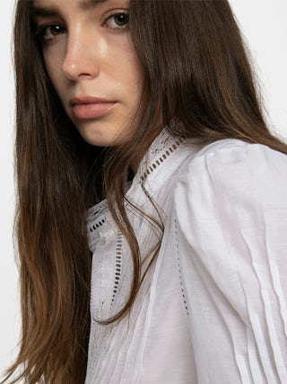 Shirt Timz - Cotton shirt with long sleeves and wings embroidery at back.