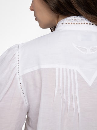 Camisa Timz - Camisa de algodón, manga larga y bordado de alas en la espalda.