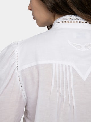 Shirt Timz - Cotton shirt with long sleeves and wings embroidery at back.