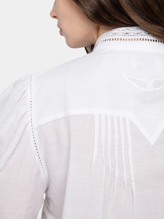 Shirt Timz - Cotton shirt with long sleeves and wings embroidery at back.