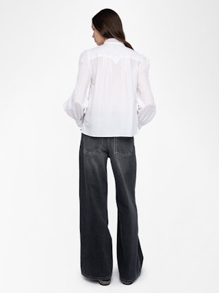 Camisa Timz - Camisa de algodón, manga larga y bordado de alas en la espalda.