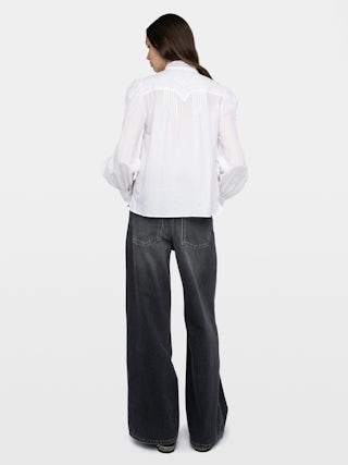 Shirt Timz - Cotton shirt with long sleeves and wings embroidery at back.