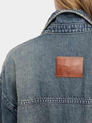 Shirt Timona Denim - Oversized denim shirt with patch chest pockets.