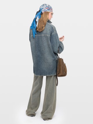 Camicia Timona Denim - Camicia in denim oversize con tasche applicate sul petto.