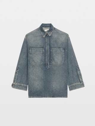 Camicia Timona Denim - Camicia in denim oversize con tasche applicate sul petto.