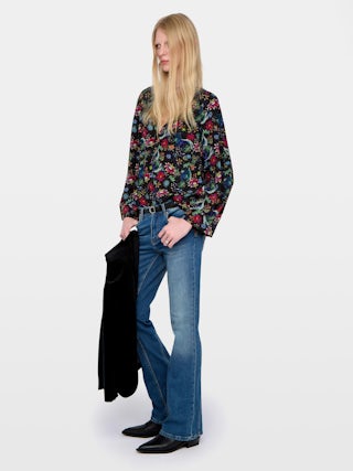 Túnica Torny - Túnica de viscosa estampada, mangas largas y escote en V.