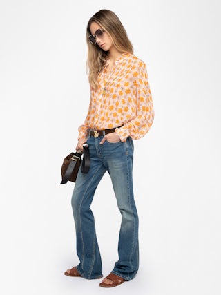 Túnica Timz - Túnica de muselina estampada con cierre abotonado.