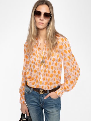 Túnica Timz - Túnica de muselina estampada con cierre abotonado.