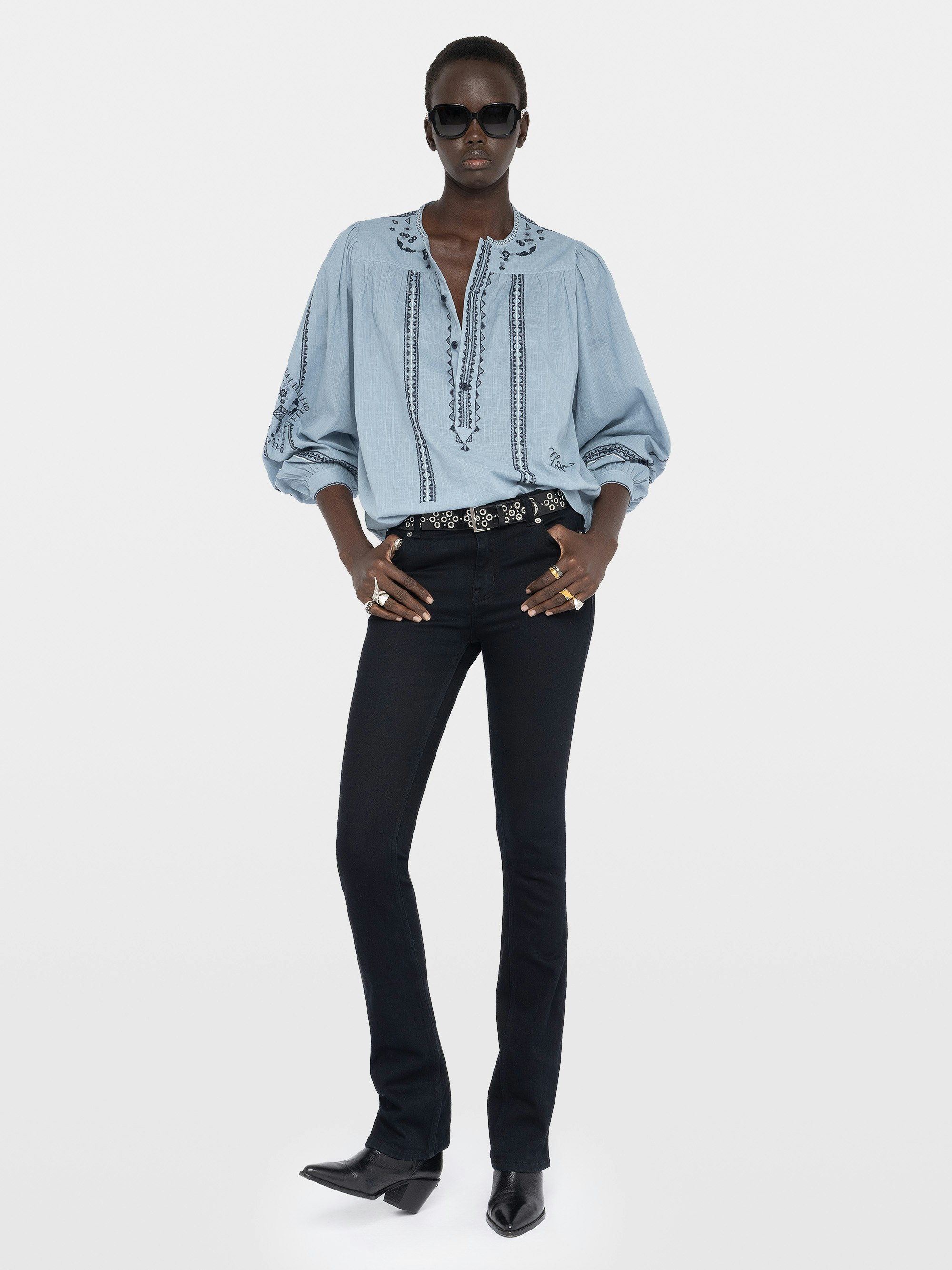 Tunic Tigy - Oversized cotton tunic with embroidery.