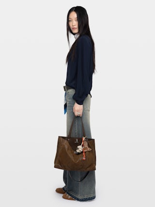 Tunika Torny - Tunika aus unifarbener Viskose, lange Ärmel und V-Ausschnitt.