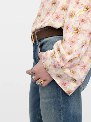 Tunique Torny - Tunique en viscose imprimée, manches longues et décolleté v.