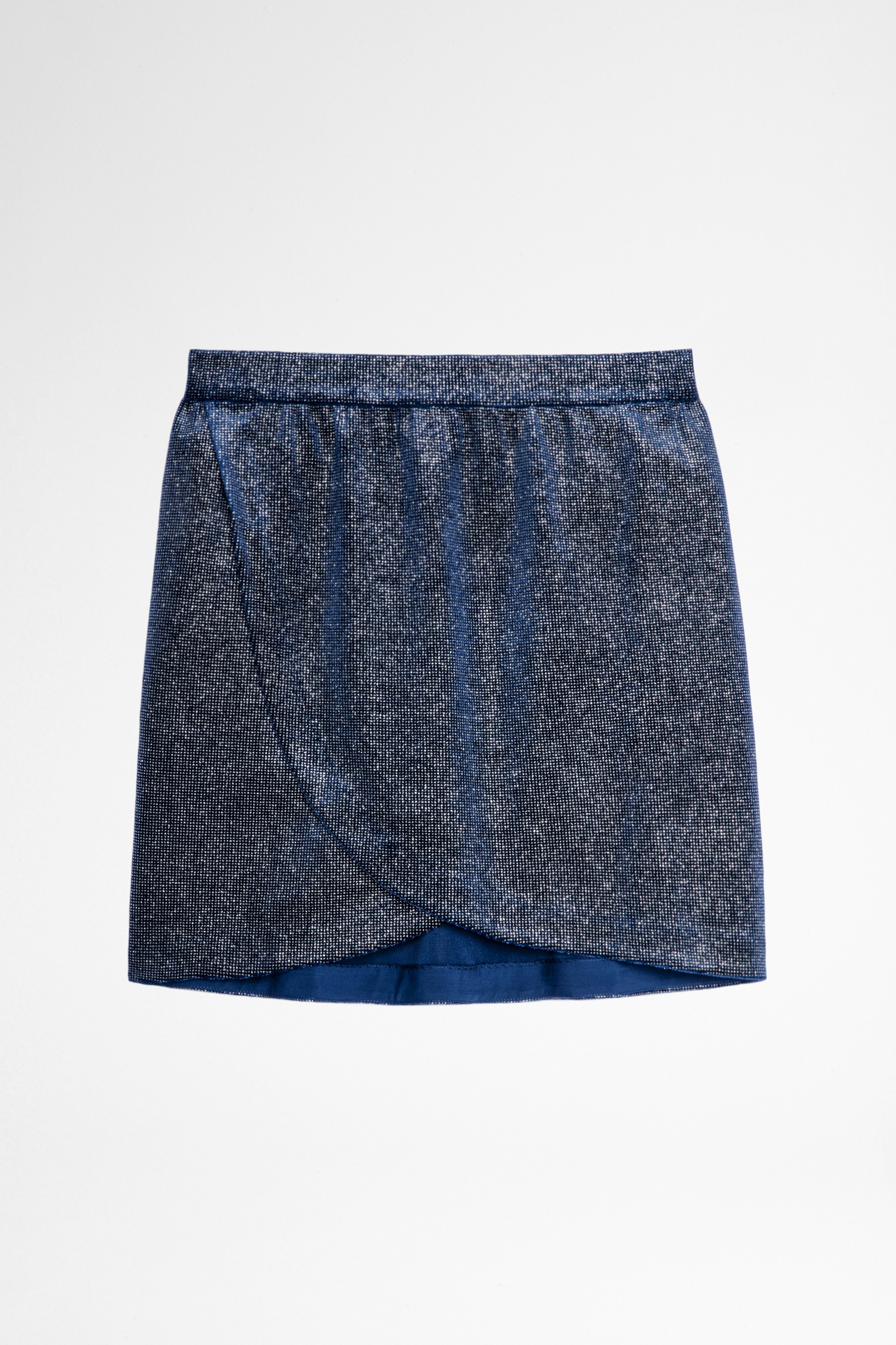 Jeveal Velvet Skirt Women's short skirt with blue glitter