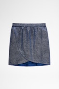 Gonna Jeveal Velluto - Gonna corta glitter blu donna