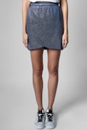 Gonna Jeveal Velluto - Gonna corta glitter blu donna