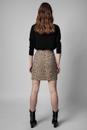 Gonna Julipe Leopard - Gonna corta a portafoglio con stampa leopardata donna