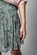 Gonna Jadala - Abito corto verde con stampa floreale donna