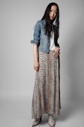 Gonna Johan Leopard - Gonna lunga con stampa leopardata Donna