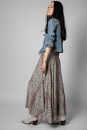 Gonna Johan Leopard - Gonna lunga con stampa leopardata Donna