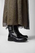 Jade Chiffon ZV Skirt - Women’s skirt with ZV monogram and metallic details