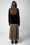 Jade Chiffon ZV Skirt - Women’s skirt with ZV monogram and metallic details