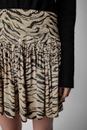 Falda Jocky Tiger - Falda corta drapeada con estampado de tigre Naturel para mujer