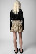 Falda Jocky Tiger - Falda corta drapeada con estampado de tigre Naturel para mujer