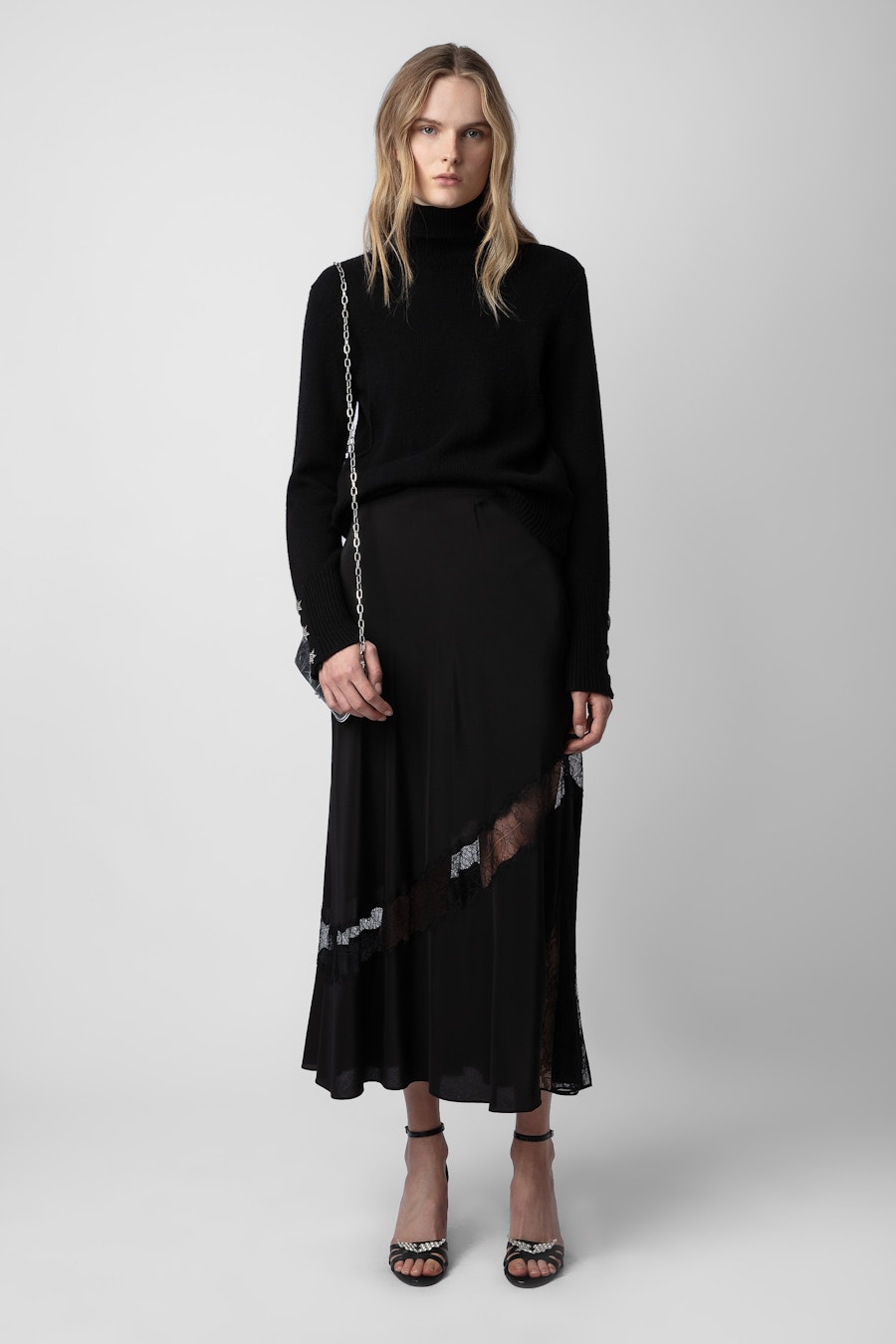 쟈딕 앤 볼테르 Zadig & Voltaire Jaylal Silk Skirt,Black
